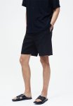 Regular Fit Linen-blend Shorts - Black