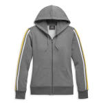 Women’s Bar & Shield Sleeve Stripe Zip Front Hoodie