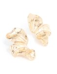 Goldair Gold Flower Fan Stud Earrings