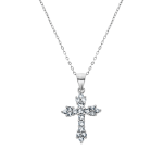 Sterling Silver Cubic Zirconia Radiant Cross Pendant