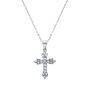 Sterling Silver Cubic Zirconia Radiant Cross Pendant