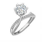 Cel Sta 925 Sterling Silver 1.00CT Moissanite Diamond Willow Ring