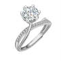 Cel Sta 925 Sterling Silver 1.00CT Moissanite Diamond Willow Ring