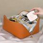 Fashion Pu Pillow Cosmetic Bag Portable Travel Storage Bag Handbag Large Capacity Toiletry Bag Partition Classification Maternal And Child Shared Toiletry Storage Bag Christmas