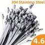 Gtai Heavy-duty Stainless Steel Zip Ties 50PCS 20.07-50.04 Cm - Self-locking Cable Ties For Exhaust Wrap Chain Link Fence Wire Rolls Poultry & Outdoor Machinery