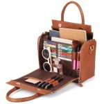 Retro Pu Leather Handbag Portable Storage Bag With Multi Card Slots Women's Multi Layer Crossbody Bag