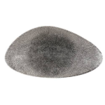 Churchill - Raku Quartz Black Chefs Triangle Plate 35 X 19CM Set Of 6
