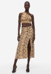Cr Pe Skirt - Beige Snakeskin-patterned