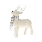 Reindeer With Scarf Polyester & Polyfoam 22X12X35CM Looking Up