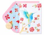 Papyrus Blank Card Hummingbird On Branch