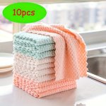 10PCS Ultra Absorbent Pineapple Textured Cleaning Cloths - Quick Dry Lint-free Kitchen & Home Towels Assorted Colors