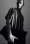 Patterned Resort Shirt - Black & White Striped