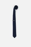 Navy Spot Slim Tie & Tie Bar Set