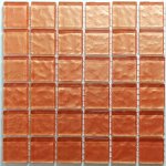 Metallic Texture Mosaic Tangerine Tiles Sheet Size 15X15CM