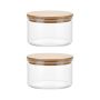 2 Pack - Simple Multi-layer Stackable Glass Storage Bowl - Transparent