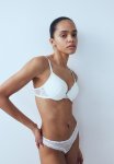 3 Pack Lace Brazilian Briefs - Light Dusty Blue & White