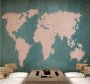 World Map Wallpaper Global Outline Design