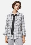 Cotton Twill Overshirt - Light Grey checked
