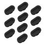 Set Of 10 Charging Port Anti-dust Silicone Plugs For Garmin Fenix 6 - Black