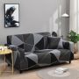Nu Dekor - Elastic Couch Cover Set 3-2-1 - Dark Grey/ Light Grey/ Black