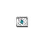 Composable Link Silver Heart Green Opal