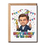 Richquoc Happy Birthday To The Goat Card - Funny Leo-nardo Di.caprio Celebrity Greeting - Oscar Trophy Movie Actor Fan Gift - Gr