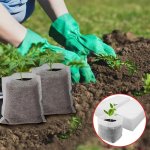 100PCS Biodegradable Seed Nursery Bags Non-woven Plants Grow Bags Fabric Seedling Pots Plants Pouch Home Garden Supply Seedling