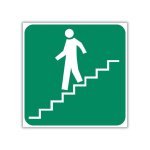 Stairs Going Down Left Safety Sign GA17