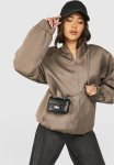 Buckle Front Crossbody Chain Bag - Black