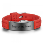 CBA102409 - Men's Personalized Wrist Strap Bracelet Stainless Steel Adjustable