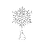 Jeweled Tree Top Iron Rhinestones 17X5X26CM Silver - Snowflake - Full Design