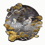 Avalana Black & Gold Orient Wall Decal - 60CM L X 60CM H