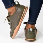 Pierre Cardin Wembi 2 Ladies Lace Up Sneaker - Olive - 8