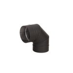 150MM Bend 90 Deg Black Single Wall