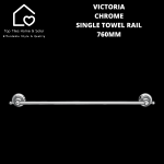 Victoria Chrome Single Towel Rail - 760MM
