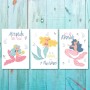 Girls: Set Of 3 - Lets-be-mermaids 2 - 3 X A3