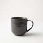 - Embossed Lines Coffee Mug Choose From 5 Colours - Dark Grey