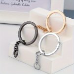 Simple And Sleek Metal Keychains: Zinc Alloy Round With Chain Perfect For Men's Accessories And Organizing Keys