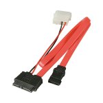 Lindy 0.3M Internal Slim SATA Cable With 5.25" Psu Power Connection 33607
