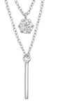C814-C33018 - 925 Sterling Silver Cz Double Layer Necklace