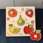 Children's Hand Scratching Board 3D Puzzle Wooden Toys Children's Baby Montessori Early Education Fruit Cognitive Puzzle Toys Wo