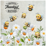 Tear Resistant Deco Print Bees & Daisies