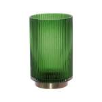 Emerald Ribbed Vase