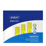 Marlin Bright Liners Highlighter 10'S Yellow Pack Of 6
