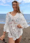 Women's Short White Sheek Beach Cover-up