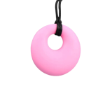 Sensory Chew Necklace Circle Pendant - Light Pink