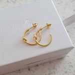 Aria Gold Plated 925 Sterling Silver Round Love Friendship Knot Earrings 3X14MM
