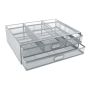 Wire Mesh Range - M720S Monitor Stand 2 Drawer Silver