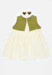 PoP Candy Colour Block Dress - Green & Ecru