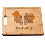 Engraved Bamboo Cutting Board Skull Lover Gift For Wedding